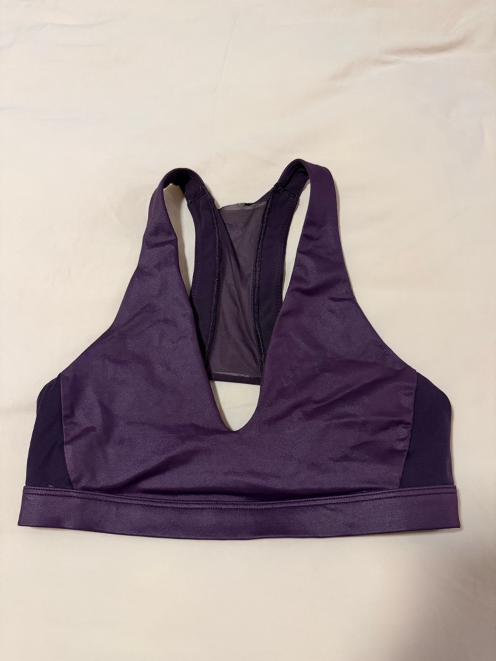 V-Neck Racerback Sports Bra in Deep Purple